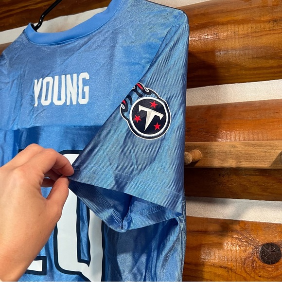 NFL Light Blue V-Neck Jersey with Number 10 Young - Picture 3 of 4